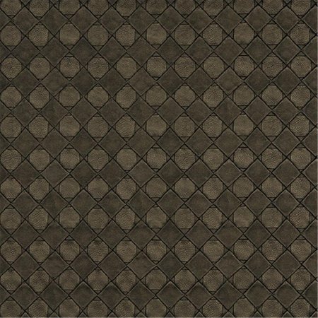 FINEFABRICS 54 in. Wide Brown, Metallic Diamonds And Squares Upholstery Faux Leather FI59994